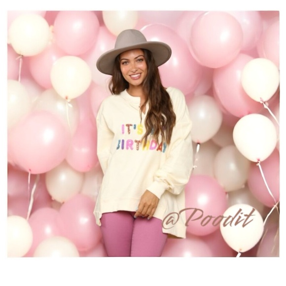 Fantastic Fawn Tops - FANTASTIC FAWN It’s my birthday oversized top S M L